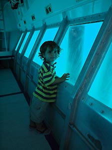 Aboard the semi-submersible. Heron Island Resort, Australia.