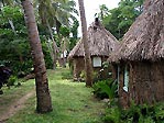 Bures at Waisalima are right on the beach, Fiji