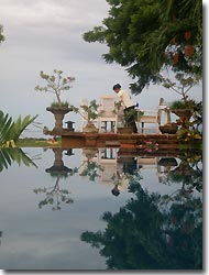 Table is being set a the Zen resort, Bali,Indonesia