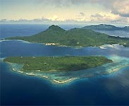 Aerial shot of Chuuk Lagoon