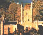 Convict-built Cathedral, Port Arthur - Photo and text courtesy of Tour of Tasmania <a href=