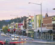 Main street in Wagga Wagga at dusk - Photo courtesy of Tourism NSW